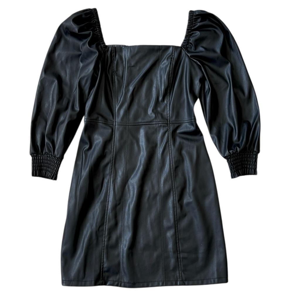 Like New Avec Les Filles Faux Leather Stretch Dress Black Size Small